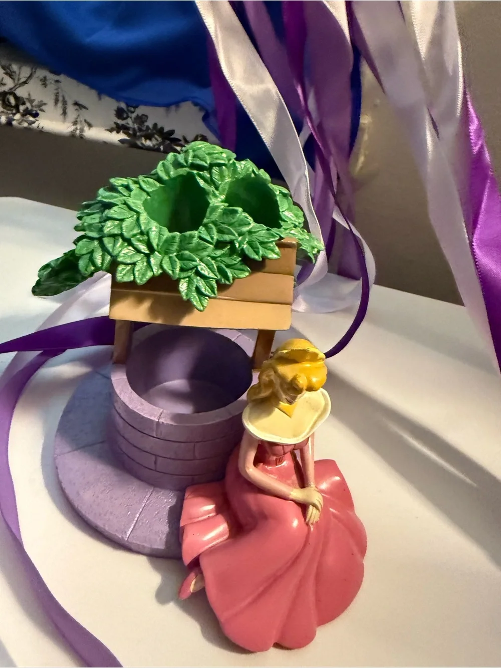 Purple Fairytale Wishing Well with Pink Princess Figurine Toothbrush holder